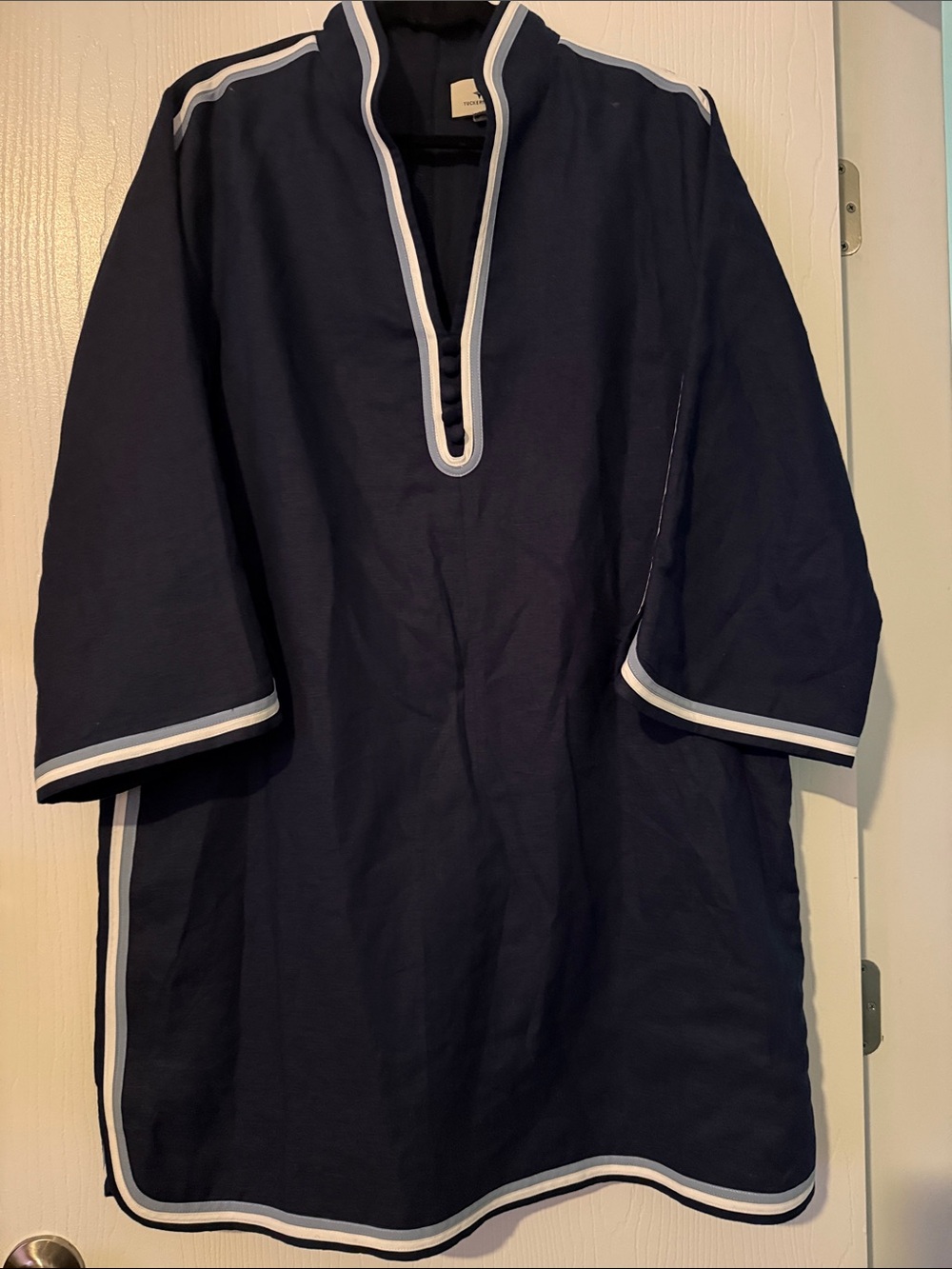 Tucker Navy Tunic with White and Light Blue Trim TUCKERNUCK